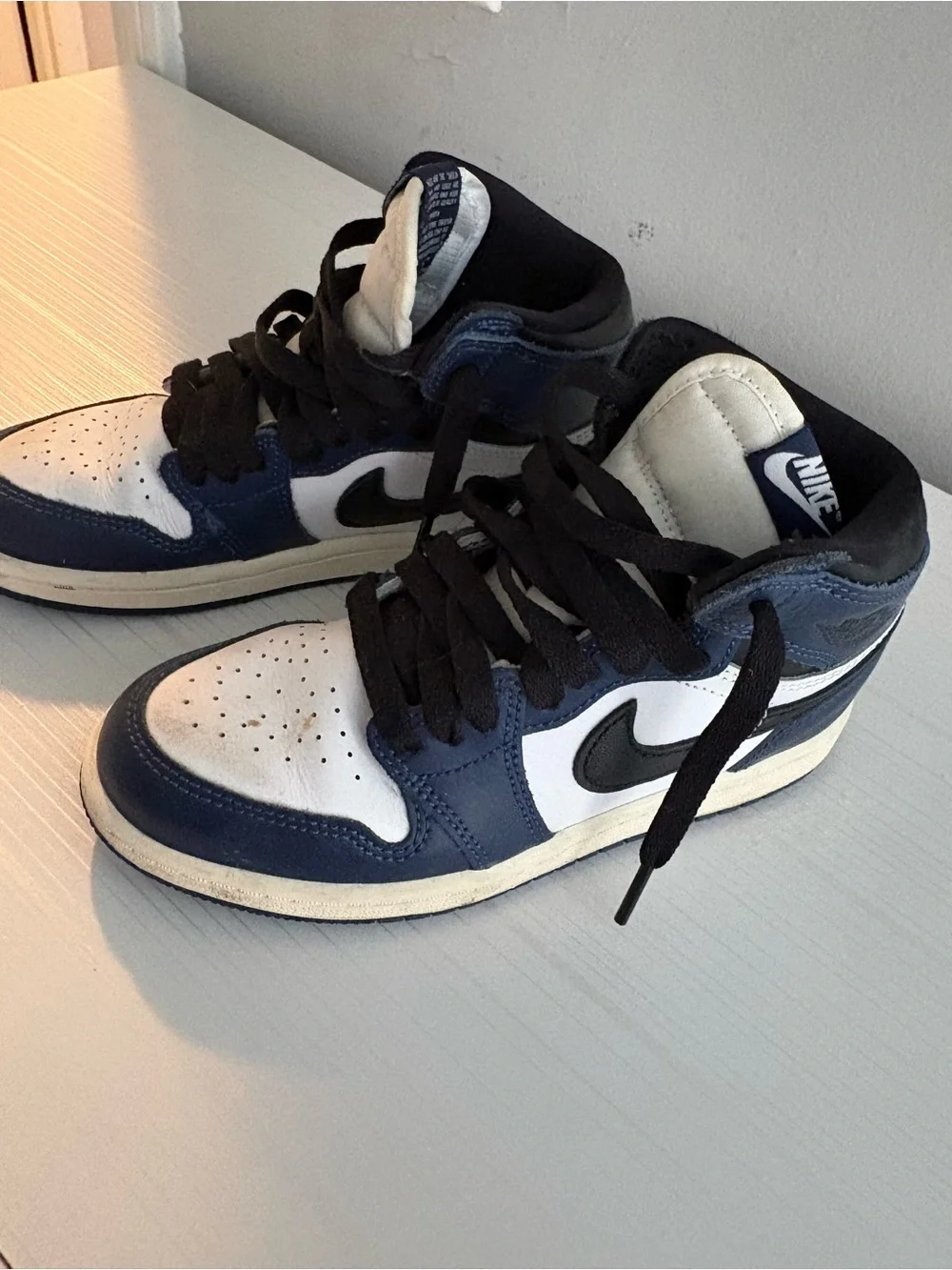 Nike Kids Navy, White and Black High-Top Sneakers